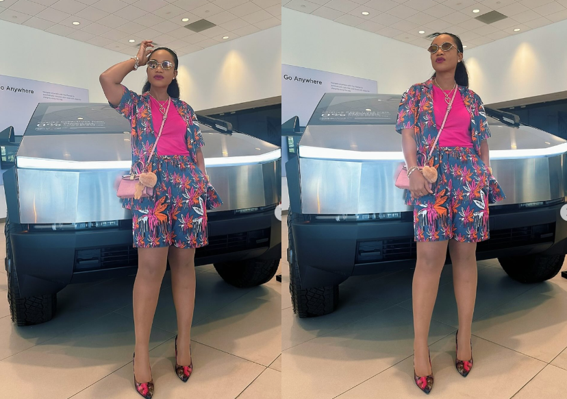 Ada Ehi Celebrates New Cybertruck Acquisition with Joyful IG Post